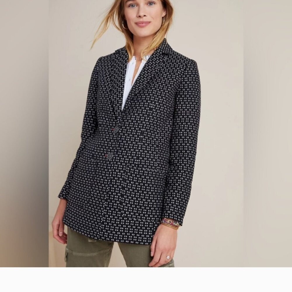 Anthropologie Filipa Textured Black & White Blazer Size Small